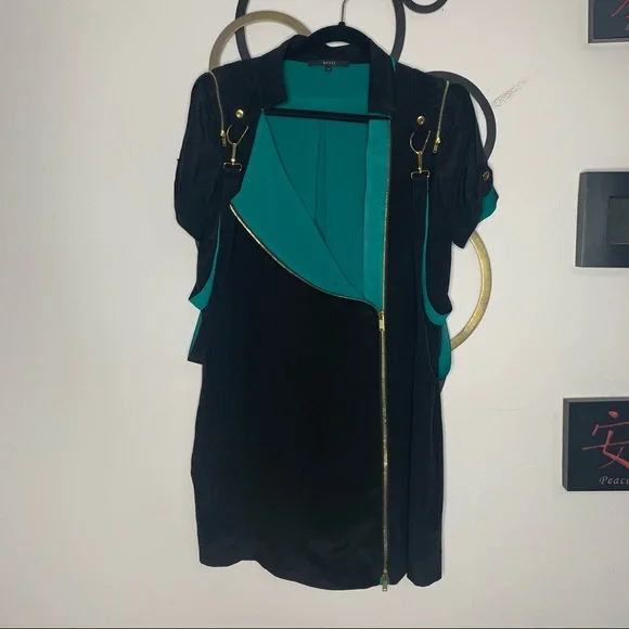 Gucci Silk Gold Zipper Sheath Dress - Picture 4 of 7